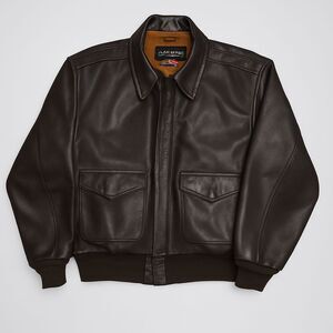 US Wings Goatskin Leather Jacket Mens Medium Brown Flight Bomber Aviator